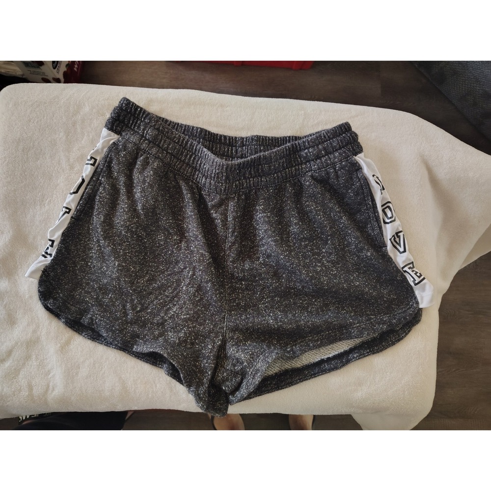 Bobbie Brooks Womens XL Gray Space Dye Love Side‎ Stripe Athletic Lounge Shorts